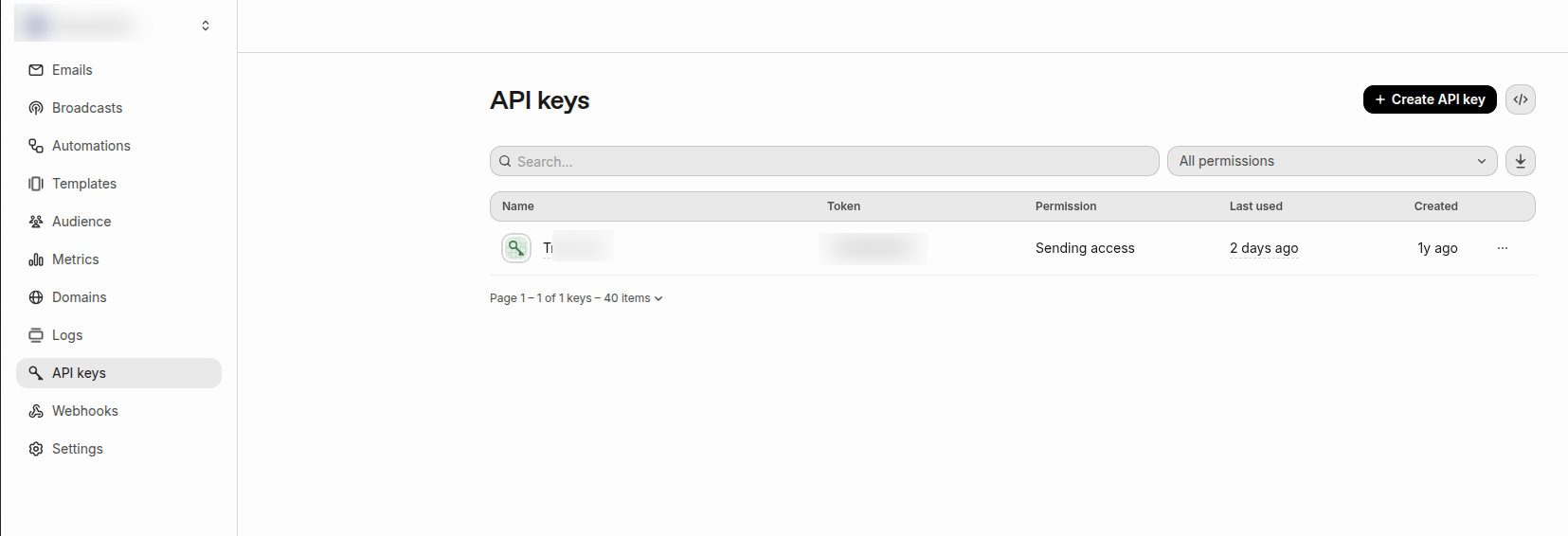 Resend API Keys